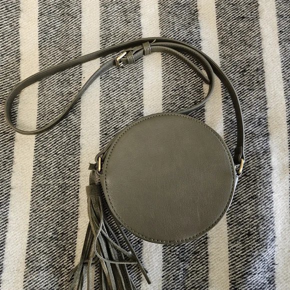 Anthropologie Crossbody Green Tassel Woven Festival Boho Small Bag - Picture 4 of 5